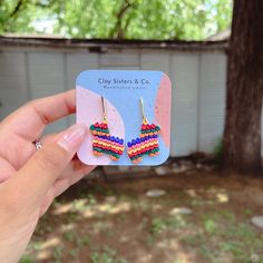 Polymer Clay Earrings | Piñata | Multi Color | Festive | Cinco De Mayo | Fiesta Earrings Fort Worth, Polymer Clay Earrings, Clay Earrings, Pre Order, Jewelry Earrings Dangle, Fort, Polymer Clay, Dangle Drop Earrings, Dangle Earrings