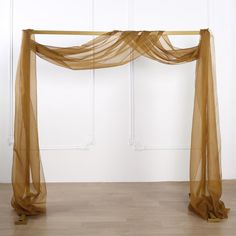 18Ft | Gold Sheer Organza Curtain Panels, Window Scarf Valance Wedding Arch Draping Fabric Arches Home, Wedding Arch Drapery, Arch Drapery, Panel Backdrop, Ceiling Drapes, Wedding Drapery, Scarf Valance, Window Scarf, Curtain Backdrops