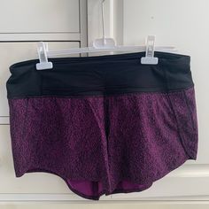 Lululemon Speed Up Shorts, Purple And Black, Size 10, Never Worn Purple Athletic Shorts With Built-in Shorts For Gym, Purple Athletic Shorts With Built-in Liner For Sports, Purple Go-dry Shorts, Purple Athletic Running Shorts With Built-in Shorts, Purple Gym Bottoms With Built-in Shorts, Purple Athletic Shorts With Built-in Shorts For Sports, Purple Athletic Shorts With Built-in Shorts For Training, Purple Athleisure Athletic Shorts With Elastic Waistband, Purple Athletic Shorts For Training