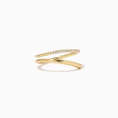 Versatile Dainty Asymmetrical Ring in Gold | Uncommon James Minimalist Gold Diamond Ring With Double Band, Asymmetrical Ring, Uncommon James, Sparkling Stars, Put A Ring On It, Unisex Ring, Jewelry Cleaner, Simple Jewelry, Flower Jewellery