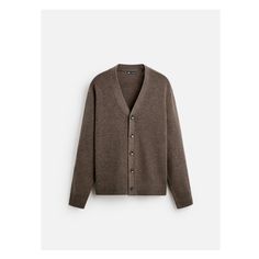 Regular fit wool and cashmere blend cardigan. V-neck and long sleeves. Rib trim. Front button closure. Cardigan Knitted, Waistcoat Dress, Fitted Cardigan, Cardigan Sweater Dress, Shirt Blouses Tops, Zara Sweater, Anorak Jacket, Leather Shirt, Cashmere Cardigan