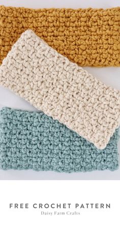 Easy Crochet Cotton Neck Warmer Crochet How To Beginners, Farm Crochet, Crochet Ear Warmer Free Pattern, Farmhouse Crochet, Chunky Blankets, Daisy Farm Crafts, Crochet Apparel, Daisy Farm