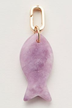 Designed to add the perfect finishing touch to every bag from season to season, this super cute, fish-inspired charm is sure to be your go-to pick. | Stone Fish Bag Charm by Free People in Purple Fish Bag, Stone Fish, Whimsical Accessories, Lipstick Bag, Chain Strap Bag, Fish In A Bag, Bag Charms, Floral Shoes, Purple Bags