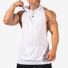 Venom Sleeveless Hoodie - White No One Does Sleeveless Hoodies Like Us! Designed With A Lightweight Microfiber-Polyester Blend, It's Sweat-Wicking And Breathable As You Go Through Your Strenuous Workouts. The Seamless Construction Makes This Tank One Of The Most Sophisticated Items In Fitness. Perfect For All Gym Activity And Intense Workouts. 100% Dri-Fit Microfiber Polyester True To Size With A Slim-Fit Silhouette Adjustable Drawstring Hood Front Pocket To Store Everyday Essentials Sleeveless Gym Vest For Spring, Spring Workout Muscle Tee Sleeveless, Sleeveless Gym Vest, Sleeveless Vest Top For Workout, Stretch Sleeveless Gym Vest, Casual Sleeveless Gym Vest, Sleeveless Gym Top For Spring, Sporty Sleeveless Muscle Tee For Spring, Sporty Sleeveless Stretch Vest