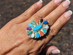 Cluster Design, Navajo Nation, Navajo Rings, Ring Size 10, Favorite Pins, Sterling Silver Bands, Native American Jewelry, Snapback Hat, Fashion Trend