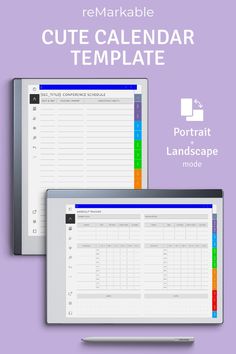 a desktop computer and monitor with the text remarkable cute calendar template