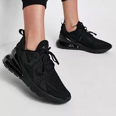 New In Box Grade School Size + 1.5= Womens Size Nike Font, Nike Noir, Air Max 90s, Skor Sneakers, Black Basketball Shoes, Basket Noir, Nike Trainers, Concept Board, Black Trainers