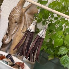 Long Leather Tassel Earrings Brown Fringed Tassel Earrings Gift, Brown Fringe Tassel Earrings As Gift, Brown Fringe Tassel Earrings For Gift, Brown Fringe Tassel Earrings For Festivals, Elegant Brown Dangle Tassel Earrings, Brown Fringe Tassel Dangle Earrings, Brown Tassel Earrings For Festivals, Brown Fringe Dangle Tassel Earrings, Brown Dangle Tassel Earrings With Fringe