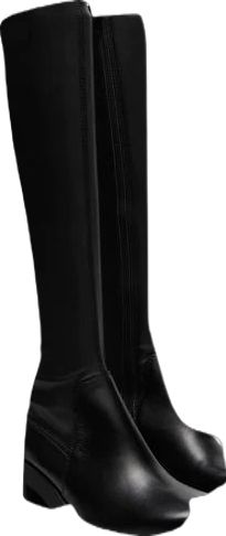 Steve Madden Store, Apparel Merchandising, Black Knee High Boots, Platform Block Heels, Leather Socks, Knee Boot, Black Knees, Platform Boots, Knee High Boots