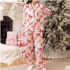 Our Pinky Bow PJ set is whimsical and oh so soft! Softly ruffled sleeves and short hems are the perfect touches! Please refer to the size chart to determine the best size. Girls Pjs, Sky Collection, Headband Jewelry, Holiday Pajamas, Pajama Pant, Satin Material, Midi Maxi Dress, Swimwear Tops, Long Tops