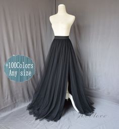 Maxi black split skirt,frool length elegant,wedding photo shoot evenning dating tulle skirt,bridesma Party Floor-length Tulle Maxi Skirt, Black Flared Tulle Maxi Skirt, Elegant Full-length Tulle Maxi Skirt, Black Floor-length Evening Skirt, Bridesmaid Floor-length Tulle Maxi Skirt, Train Skirt, Skirt Bridesmaid Dresses, Tulle Skirt Bridesmaid, Second Wedding Dresses