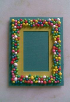 a small square frame made out of candy