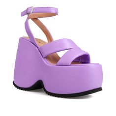 Trendy High Heel Synthetic Sandals, Trendy Round Toe Wedge Sandals, Trendy Slip-on Heels With Padded Heel, Trendy Synthetic Round Toe Heels, Leather Platform Slippers With Wedge Heel, Trendy Platform Heels With Closed Toe, Trendy Leather Platform Heels, Trendy Closed Toe Platform Heels, Trendy Synthetic Wedge Heels