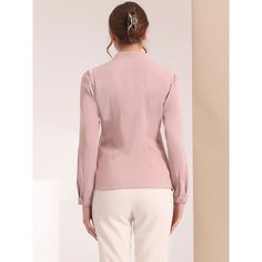 This shirt is elegant and charming for workwear or a day-to-night look, with a cut-out v-neck and unique shoulder details. No-see-through chiffon fabric and stylish v-neck make it a perfect choice for work, office, and daily wear. Pair this work office shirt with a pencil skirt, work pants, or casual jeans. The return of a classic, this button-up shirt is cut from in a chiffon sateen in an always flattering fit-and-flare silhouette. Model Body Size: Height: 5'9", Chest: 33 inches, Waist: 24 inch Elegant V-neck Shirt With Back Button Closure, Elegant V-neck Blouse For Office, Feminine Solid V-neck Blouse, Elegant V-neck Blouse With Back Button Closure, Formal V-neck Shirt With Button Closure, Semi-formal Solid V-neck Top, Chic Solid Color V-neck Shirt, Feminine V-neck Blouse For The Office, Solid V-neck Office Tops