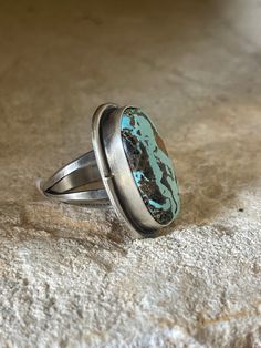 Teardrop design with beautiful matrix size 8 Sterling silver Collectible Silver Turquoise Cabochon Ring, Luxury Hallmarked Sterling Silver Turquoise Ring, Vintage Cart, Nickel-free Blue Turquoise Sterling Silver Ring, Nickel-free Sterling Silver Turquoise Ring, Blue Multi-stone Turquoise Ring In Sterling Silver, Royston Turquoise, Pin Pendant, Ring Bracelet