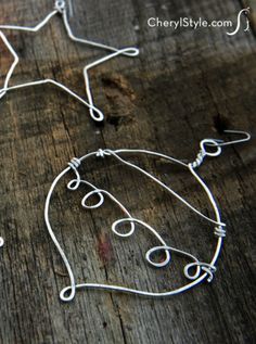 wire wrapped star ornament on wooden table