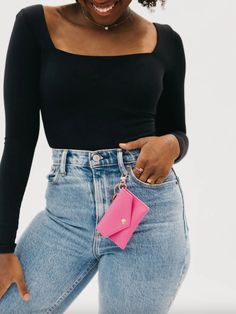 This small envelope style wallet comes in a variety of colors and clips on for easy access. Cute and simple but extra chic, we love the versatility that this allows. Small Envelope, Mini Envelope, Bridal Shower Outfit, Denim Hoodie, Mini Envelopes, Envelope Wallet, Dressy Dresses, Mother Denim, Maxi Dresses Casual