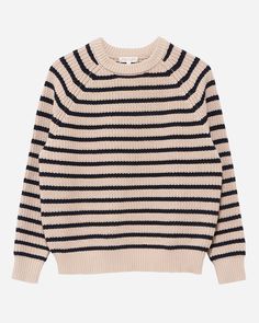 Phoebe Stripe Sweater in Natural/Navy