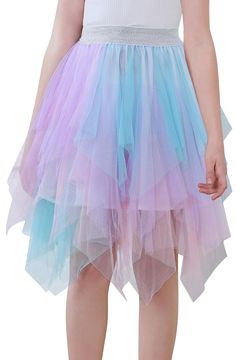 PRICES MAY VARY. 【MATERIAL】: This tulle mesh skirt is made of polyester, high quality layers of mesh, soft, breathable, lightweight, skin-friendly, comfortable to wear 【FEATURES】: Elastic High Waisted Skirt, Elegant A Line Swing Flared Fairy Party Prom Skirt, Fluffy Lace Skirt, Short Layered Tulle Skirt, Asymmetric Ruffled Hem Skirt, Romantic and Fairy Tale Style 【MATCH】: This casual tulle skirt can be worn all year round, you can easily style them in many ways. Great with most clothing such as Fairy Tulle Skirt, Rein Fair, Prom Skirt, Skirts Casual, Skirt Elegant, Layered Tulle Skirt, Fairy Party, Mesh Short, Short Layered