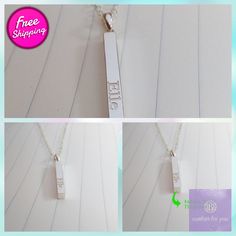 Long Bar Name Necklace,Engraved Silver Bar Necklace,Vertical Bar Necklace,Sterling Silver Name Bar Necklace,Engraved Bar Necklace #EngravedNecklace #HorizontalBar #LocationNecklace #LatitudeLongitude #NameBarNecklace #LongitudeNecklace #CoordinateNecklace #GoldBarNecklace #SilverBarNecklace #LatitudeNecklace Engraved Rectangular Pendant Bar Necklace As Gift, Silver Rectangular Bar Necklace For Personalized Gift, Silver Rectangular Pendant Bar Necklace For Personalized Gift, Silver Engraved Bar Necklace For Anniversary, Personalized Silver Bar Necklace With Rectangular Pendant, Engraved Silver Bar Necklace For Anniversary, Personalized Silver Bar Necklace As A Gift, Personalized Silver Bar Necklace For Gift, Anniversary Engraved Silver Bar Necklace