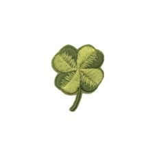 a four leaf clover embroidered on a white background