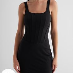 True Beauty! Nwt Size S Fitted Tank Dress In Black, Fitted Tank Black Dresses, Black Bodycon Tank Top For Night Out, Fitted Black Tank Dress, Black Sleeveless Elastane Mini Dress, Black Sleeveless Elastane Dress, Black Fitted Tank Top For Night Out, Fitted Black Tank Top For Night Out, Fitted Tank Dresses