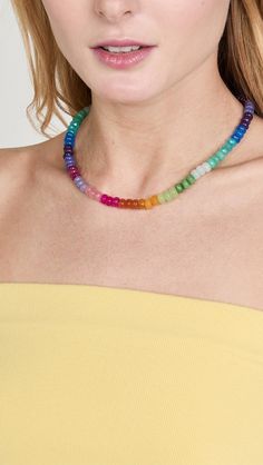 Brinker + Eliza Lennon Necklace | Shopbop Rainbow Rondelle Gemstone Bead Necklaces, Rainbow Rondelle Gemstone Beads Necklace, Rainbow Rondelle Gemstone Beaded Necklace, Fashion Merchandising, Shop Icon, Baroque Pearls, Turquoise Necklace, Semi Precious, New Arrivals