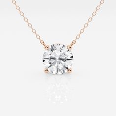 3 ctw Round Lab Grown Diamond Solitaire Pendant 14K Rose Gold FG, VS2+ Carbon Capture, Round Diamond Pendant, Diamond Solitaire Pendant, High Jewelry Ring, Radiant Engagement Rings, Gemstone Earrings Gold, Engagement Rings Vintage Halo, Engagement Rings Cushion, Heart Engagement Rings