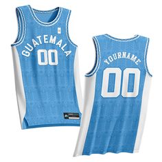 Guatemala Custom Basketball Jersey Blue Jersey Design Basketball, Blue Basketball Jersey, Boston Hockey, Custom Basketball Jersey, Number Logo, Don't Sleep, Custom Baseball Jersey, Custom Basketball, Basketball Uniforms