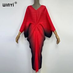 47014513672490 African Kaftan, Fashion 1940s, Egyptian Inspired, Middle Aged Women, Hour Glass, Sustainable Style, Bohemian Look, Pleated Midi Dress, Red Midi Dress