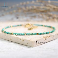 - Material:  turquoise  - Length: fit for 6.5 ~ 7.5inches wrists - Beads size:3-4mm **The appearance of natural stones can vary due to their unique characteristics and natural variations in color, size, and pattern.  **Packaging: Each item is packaged in our branded packaging, so your order is ready to be gifted. ** Shipping: All items are ready to be shipped within 1-2 business days . ** Get in touch if you have any questions I will get back to you asap! Handmade Turquoise Amazonite Bracelets, Minimalist Turquoise Beaded Bracelet With Gemstones, Dainty Adjustable Turquoise Bracelet, Minimalist Turquoise Gemstone Beaded Bracelet, Minimalist Beaded Turquoise Bracelet, Turquoise Amazonite Round Bead Bracelets, Turquoise Amazonite Round Bracelets, Turquoise Amazonite Beaded Bracelets As Gift, Minimalist Turquoise Beaded Bracelets