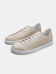 The Sneaker 02 - Light Beige Suede | Handmade | MORJAS Dream Gift, Shoe Tree, Designer Sneakers, Cotton Pads, Light Beige, High Quality Leather, Converse Sneaker, Summer Collection, Rubber Sole