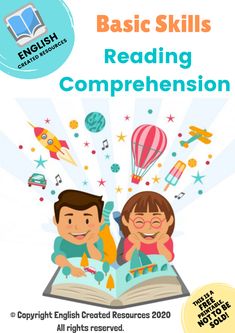 an english book with the title basic skills for reading comprehension, which includes two