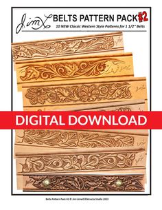 the digital pattern pack includes several different patterns and designs, including decorative wood carvings on each side