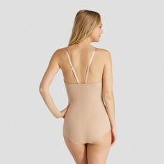 Assets by Spanx Women's Shaping Micro Low Back Cupped Bodysuit Shapewear - Neutral 1X, Size: Xxl, Beige Stretch Backless Bodysuit With Built-in Bra, Backless Nylon Leotard With Built-in Bra, Second-skin Shapewear With Built-in Bra And Full Coverage, Second-skin Shapewear Leotard With Built-in Bra, Shaping Backless Bodysuit With Built-in Bra, Fitted Backless Leotard With Built-in Bra, Second-skin Bodysuit With Built-in Bra And Low Back, Backless Shapewear Leotard With Built-in Bra, Nylon Smoothing Bodysuit With Spaghetti Straps