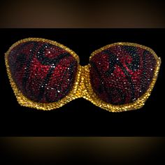 Welcome, Gorgeous Sparkly Crystal Rhinestone Bra! Made To Last Permanent Design Can Be Worn Many Times With All Different Outfits For Dancers Or Costumes! Looks Fab Underneath A Sheer Top Or Dress! Colours;Siam Red Gold Jet Black Design;Swirls To Make Colour Changes;Add To Bundle Style; Standard Padded Cups If You Would Like Extra Padding Or Natural Boost (No Padding) Or Don’t See Your Size Available Please Add To Bundle To Discuss Comment Or Send A Message After Purchase! Comes In Black Bra Col Rhinestone Bra, Tattoos For Black Skin, Black Bra, Different Outfits, Make Color, Bra Top, Strapless Bra, Sheer Top, Black Design