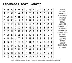 the tenets word search is shown in black and white