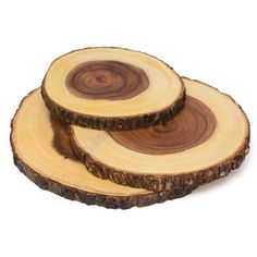 three slices of wood stacked on top of each other