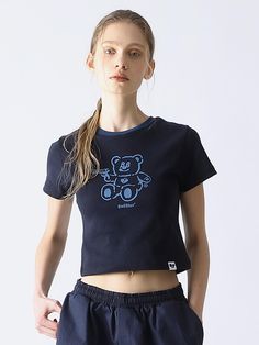 Composition : Cotton 100%Country of Origin : Republic of Korea Composition, Top Outfits, Navy, The Originals, Clothes For Women, T Shirt, Clothes