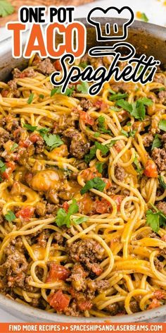 Taco Spaghetti Mexican Baked Spaghetti, Mexican Hamburger Recipes, Chicken Taco Spaghetti, Recipe With Spaghetti Sauce, Spaghetti Taco, One Pot Taco Spaghetti, Boat Recipes, Mexican Spaghetti, Baked Spaghetti And Meatballs