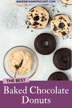 the best baked chocolate donuts with peanut butter frosting