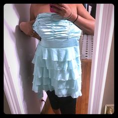 Gorgeous Mint Colored Party Dress. Never Got A Chance To Wear And I'm A Bit To Tall For It. Paid 78$ For It. Perfect For A Birthday Party,Or Formal Dance. Blue Ruffled Mini Dress For Homecoming, Blue Ruffled Strapless Party Dress, Blue Strapless Ruffled Party Dress, Light Blue Sleeveless Mini Dress For Prom, Blue Ruffled Mini Dress For Prom, Spring Light Blue Strapless Dress For Night Out, Blue Ruffled Mini Dress For Party Season, Light Blue Strapless Dress For Spring Night Out, Blue Ruffled Dress For Party Season