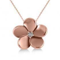 Diamond Flower Charm Pendant Necklace 14k Rose Gold (0.03ct) - AD2048 14k Rose Gold Jewelry, Pink Gold Jewelry, Rose Gold Diamond Necklace, Diamond Charm Necklace, Rose Gold Pendant Necklace, Floral Pendant Necklace, White Gold Pendant Necklace, Black Gold Jewelry, Rose Gold Charms