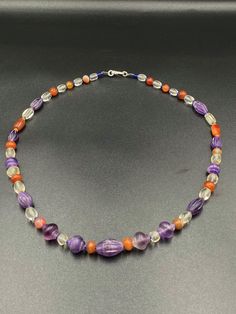 A Greeks and Romans times Amethyst carnelian bead necklace CIRCA 3RD-2ND CENTURY B.C. the shape of every beads are extremely rare and beautiful and unique shaped . its will looks more beautiful if its mixed and restring with gold beads same like ancient times of Greek and Romans we provide fast and free shipping service world wide some lapis beads are used as spacers in the necklace Bohemian Purple Polished Beads, Traditional Purple Beaded Necklace With Round Beads, Bohemian Purple Glass Necklace, Glass Beaded Necklaces With Natural Stones, Oval Glass Gemstone Bead Necklaces, Glass Necklaces With Oval Gemstone Beads, Oval Gemstone Bead Necklaces, Artisan Purple Beaded Necklace With Round Beads, Multicolor Amethyst Beaded Necklaces With Round Beads