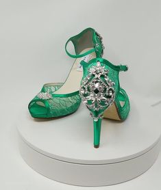 Emerald Green Wedding Shoes Emerald Green Bridal Shoes Crystal | Etsy Fitted Open Toe Wedding Shoes With Rhinestones, Crystal-embellished Open Toe Wedding Shoes For Reception, Glamorous Rhinestone Wedding Shoes For Reception, Crystal Embellished Open Toe Wedding Shoes For Reception, Glamorous Round Toe Wedding Shoes For Reception, Open Toe Wedding Shoes With Rhinestones For Reception, Crystal Embellished Wedding Shoes For Reception, Closed Toe Heels With Rhinestones For Receptions, Crystal Embellished Heels For Wedding Reception