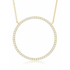 CRISLU Open Pave Circle Necklace In 18kt Yellow Gold - Style Code: 3011884N16CZ - .925 Precious Sterling Silver - 0.60 Carat Total Weight - Carat total weight based on Diamond equivalent - Handset with Flawless Cubic Zirconia - Finished In 18Kt Yellow Gold -100% Hypo-Allergenic - Includes Fine Jewelry Box & Gift Bag -Non-Conflict - Authorized CRISLU Retailer - Note: please inquire for ship time availability - FREE SHIPPING on orders over $100 ! Gold Circular Diamond Necklace, Luxury Gold Diamond Necklace With Halo, Yellow Gold-plated Necklace With Pave Setting, Yellow Gold Plated Necklace With Pave Setting, Yellow Gold Plated Necklaces With Pave Setting, Fine Jewelry Round Necklace With Pave Setting, Gold Diamond Circular Necklace, Yellow Gold Diamond Necklace With Halo Round Cut, Yellow Gold Diamond Necklace With Halo