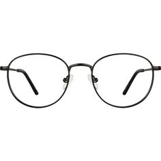 This classic round eyeglasses works well as everyday glasses or sunglasses. The narrow metal eyeglasses features skinny temple arms and adjustable nose pads for a comfortable fit. It has a satin finish and is available in graphite or black. | Zenni Round Prescription Eyeglasses Black Stainless Steel Black Round Glasses, Everyday Glasses, Round Eyeglasses Frames, Diamond Face Shape, Stylish Eyeglasses, Zenni Optical, Round Glasses, Round Eyeglasses, Prescription Eyeglasses