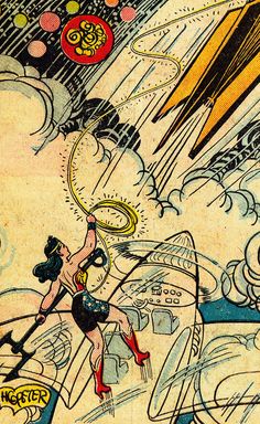 an old comic book cover with a woman on a surfboard