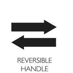 two arrows pointing in opposite directions with the words reverse handle