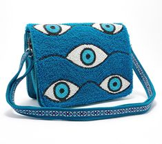 A gorgeous beaded front panel and embellished crossbody strap give this messenger bag its personality points. From America & Beyond. Trendy Beaded Crossbody Shoulder Bag, Embellished Rectangular Shoulder Bag For Everyday Use, Everyday Embellished Rectangular Shoulder Bag, Beaded Crossbody Shoulder Bag For Travel, Summer Embellished Rectangular Shoulder Bag, Everyday Beaded Crossbody Shoulder Bag, Punch Needle, Crossbody Strap, Black Cream